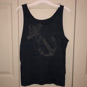 Navy Blue anchor tank top